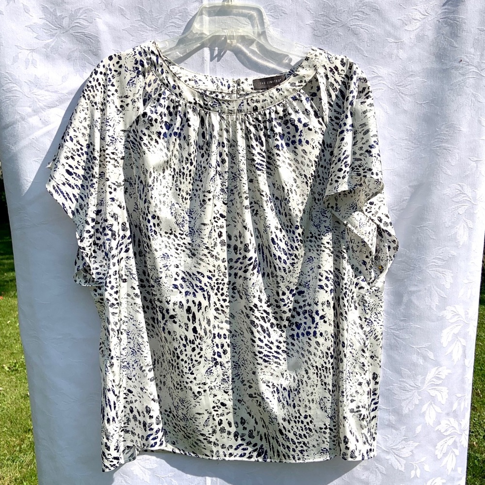 The Limited Keyhole Neck, Flutter Sleeve Blouse